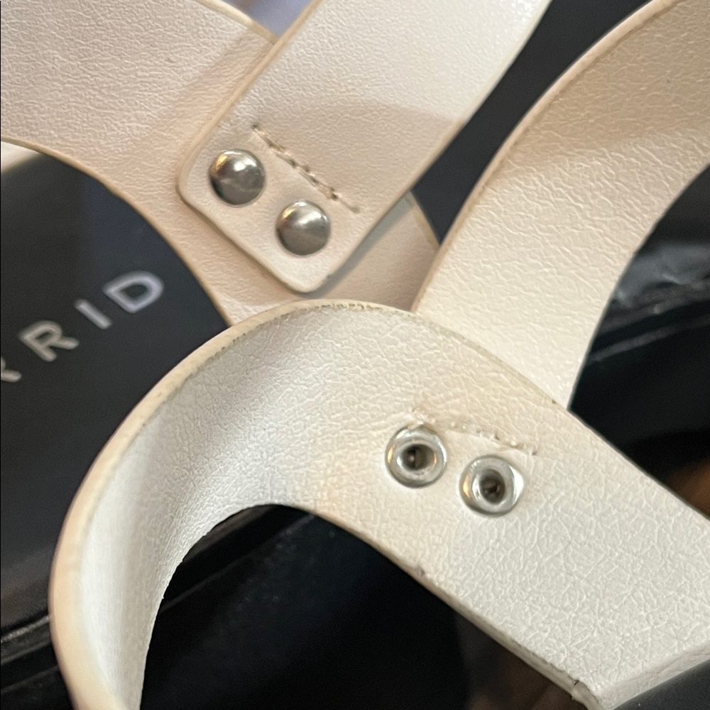 Torrid Black and White Studded Platform Chunky Heel Sandals | Size 11 WW Wide - Picture 14 of 15